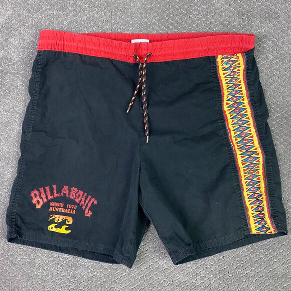 Vintage Billabong Board Shorts Mens Large Coolest Black Stone Wash Cotton Surfer - Picture 13 of 13